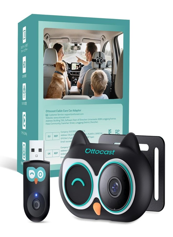 OTTOCAST Cabin Care Baby Car Camera with Wireless CarPlay Adapter, 1080P HD Baby Monitor with IR Night Vision, 150° Wide Angle, Real-Time Rear Seat View On Car Screen, Easy Install - Image 1